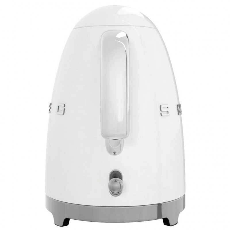 Електрическа кана SMEG KLF03WHEU, 2400W, 1.7 л, Неръждаема стомана, Миещ се филтър, Авто. изключване, Бял