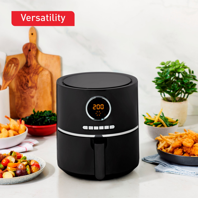 Фритюрник с горещ въздух Tefal Easy Fry Ultra EY1118, 1200W, 4.2 л, 8 програми, Таймер, 6 степени, До 200C, Черен