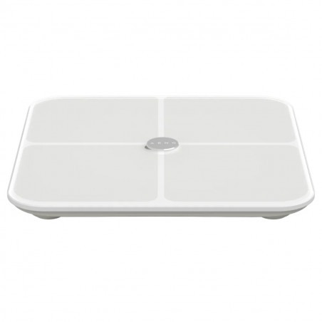 Смарт кантар AENO ABS0001S, До 180 кг, 11 профила, 15 показателя, ИТМ, LED, Закалено ITO стъкло, Бял