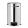 Кош за боклук с педал Brabantia NewIcon 648997, 3 л, Плавно затваряне, Противоплъзгаща основа, Инокс