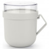 Чаша за супа с капак Brabantia Make&Take 1006295, 600+180 мл, Винтов капак, Без BPA, Сив