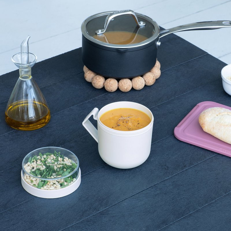 Чаша за супа с капак Brabantia Make&Take 1006295, 600+180 мл, Винтов капак, Без BPA, Сив