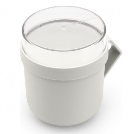 Чаша за супа с капак Brabantia Make&Take 1006295, 600+180 мл, Винтов капак, Без BPA, Сив