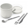 Чаша за супа с капак Brabantia Make&Take 1006295, 600+180 мл, Винтов капак, Без BPA, Сив