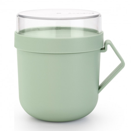 Чаша за супа с капак Brabantia Make&Take 1006294, 600+180 мл, Винтов капак, Без BPA, Зелен