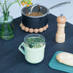 Чаша за супа с капак Brabantia Make&Take 1006294, 600+180 мл, Винтов капак, Без BPA, Зелен