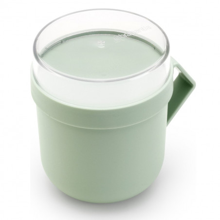 Чаша за супа с капак Brabantia Make&Take 1006294, 600+180 мл, Винтов капак, Без BPA, Зелен