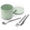 Чаша за супа с капак Brabantia Make&Take 1006294, 600+180 мл, Винтов капак, Без BPA, Зелен