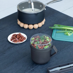 Чаша за супа с капак Brabantia Make&Take 1006293, 600+180 мл, Винтов капак, Без BPA, Тъмносив