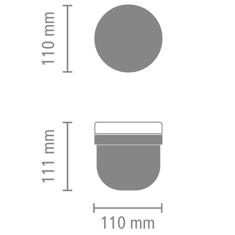 Купa за закуска Brabantia Make&Take 1006298, 500+180 мл, Винтово затваряне, Без BPA, Сив