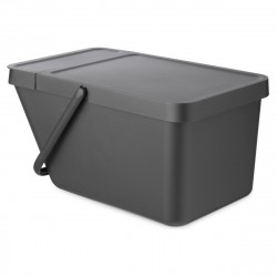 Кош за разделно събиране на боклук Brabantia Sort&Go 1006310, 20 л, Подреждане един върху друг, Тъмносив