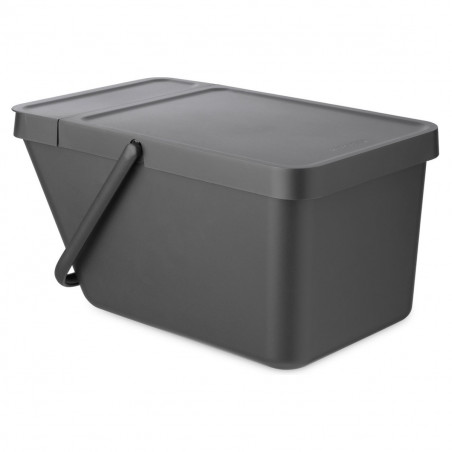 Кош за разделно събиране на боклук Brabantia Sort&Go 1006310, 20 л, Подреждане един върху друг, Тъмносив