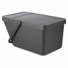 Кош за разделно събиране на боклук Brabantia Sort&Go 1006310, 20 л, Подреждане един върху друг, Тъмносив