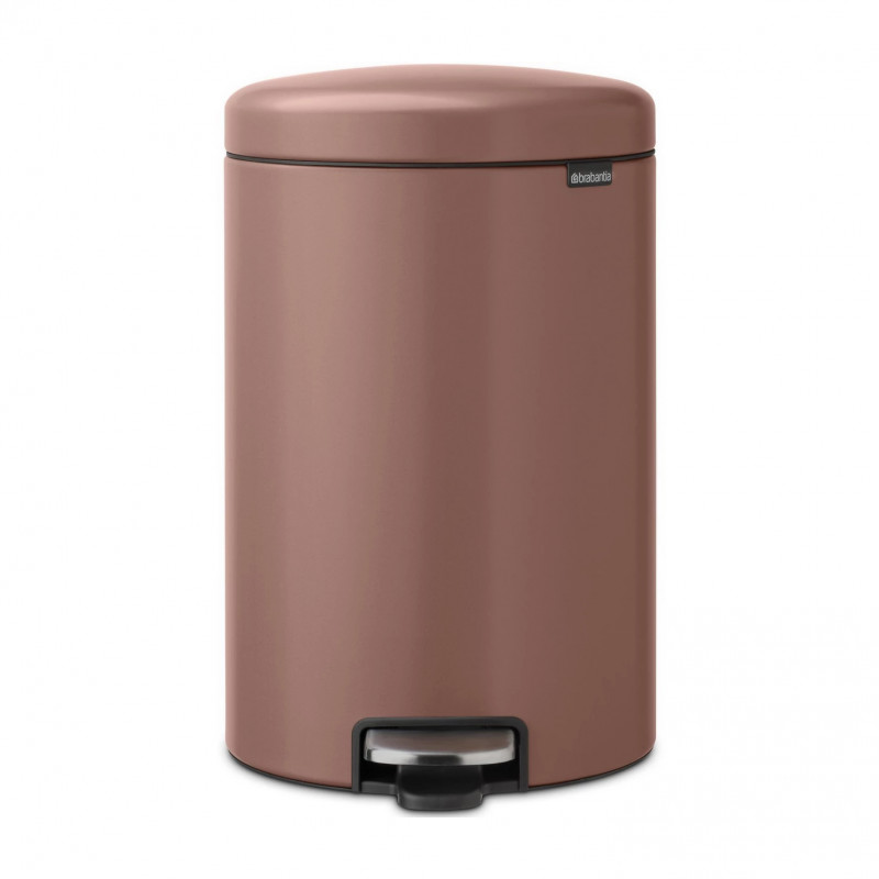 Кош за боклук с педал Brabantia NewIcon 1008849, 20 л, Плавно затваряне, Противоплъзгаща основа, Сатенено покритие, Кафяв