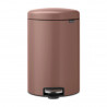 Кош за боклук с педал Brabantia NewIcon 1008849, 20 л, Плавно затваряне, Противоплъзгаща основа, Сатенено покритие, Кафяв