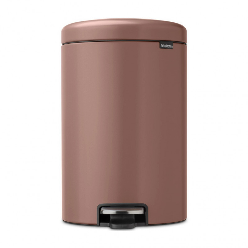 Кош за боклук с педал Brabantia NewIcon 1008849, 20 л, Плавно затваряне, Противоплъзгаща основа, Сатенено покритие, Кафяв
