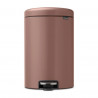Кош за боклук с педал Brabantia NewIcon 1008849, 20 л, Плавно затваряне, Противоплъзгаща основа, Сатенено покритие, Кафяв