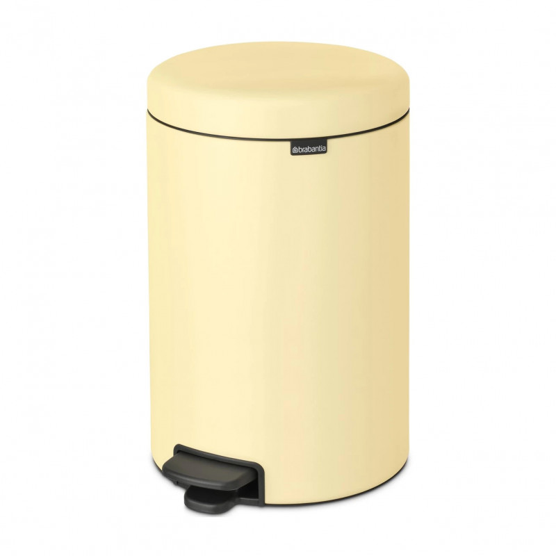 Кош за боклук с педал Brabantia NewIcon 649044, 20 л, Плавно затваряне, Противоплъзгаща основа, Жълт