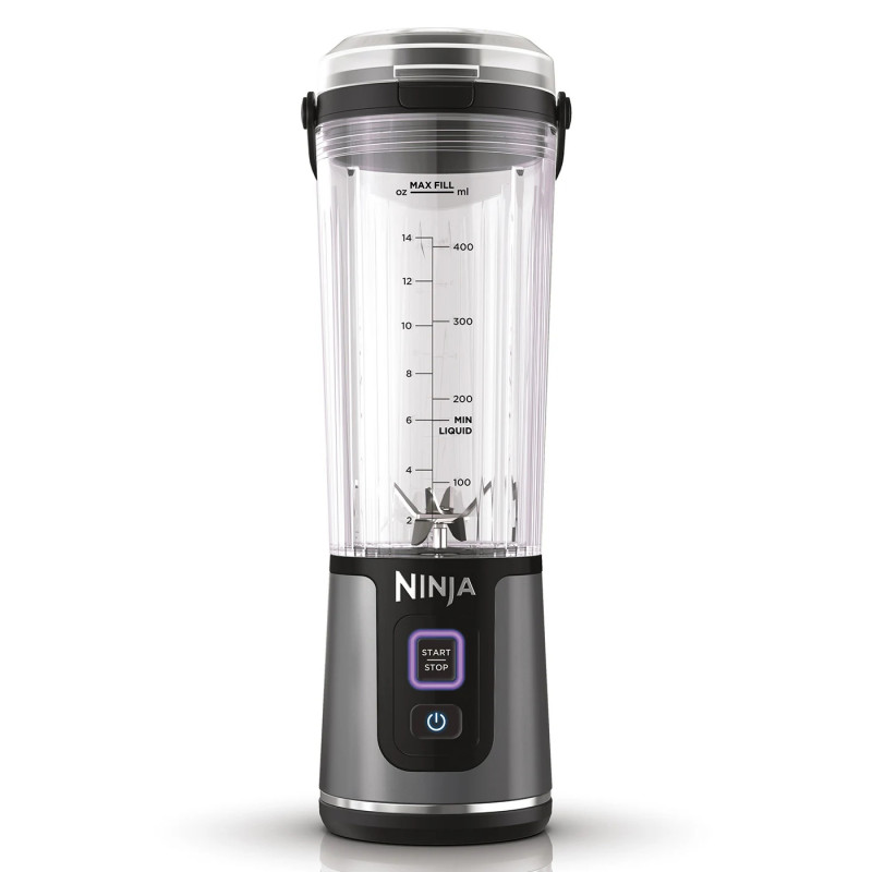 Преносим блендер Ninja BC151EUBK, 7.4W, 530 мл, Стоманен нож с 6 остриета, Трошене на лед, До 10 цикъла, Без BPA, USB-C, Черен