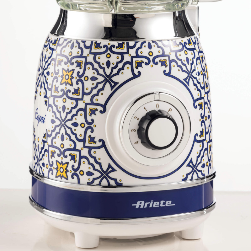 Блендер Ariete Capri 0583/0C, 1000W, 1.5 л, 4 скорости+импулси, Трошене на лед, Бял/син