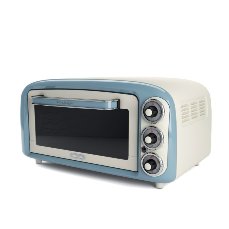 Електрическа фурна Ariete VINTAGE 0979/05, 1380 W, 18 л, 3 режима, До 230C, Двойно термо стъкло, Таймер 60 мин, Бял/Светлосин
