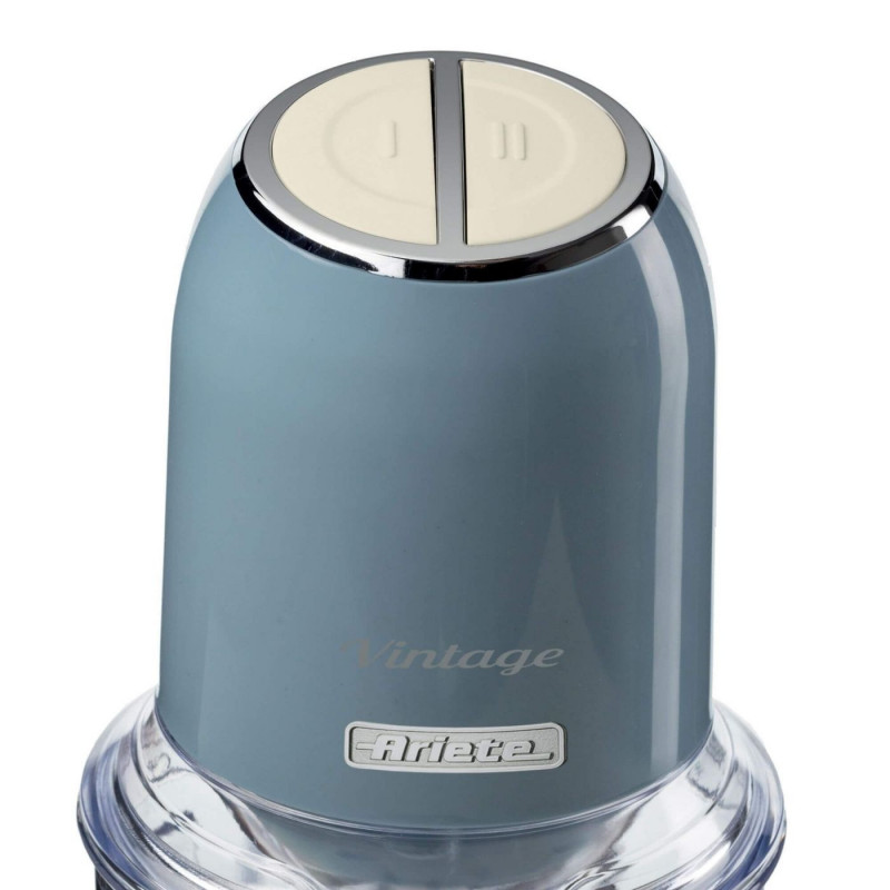 Чопър Ariete VINTAGE 0438/05, 400W, 600 мл, 2 скорости, Неръждаема стомана, Градуирана чаша, Син