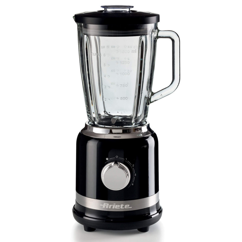 Блендер MODERNA 0585/02, 1000W, 4 ножа, 1.5 л, 4 скорости+пулс, Стъклена кана, Черен