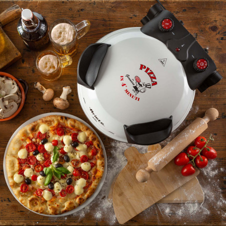 Електрическа фурна за пица Ariete "Пица за 4 минути" 0918/00, 1200W, 32 см, До 400C, 5 нива, Каменна плоча, Незалепващо покритие, Бял