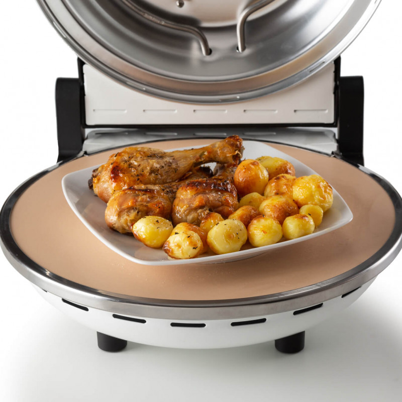 Електрическа фурна за пица Ariete "Пица за 4 минути" 0918/00, 1200W, 32 см, До 400C, 5 нива, Каменна плоча, Незалепващо покритие, Бял