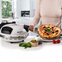 Електрическа фурна за пица Ariete "Пица за 4 минути" 0918/00, 1200W, 32 см, До 400C, 5 нива, Каменна плоча, Незалепващо покритие, Бял
