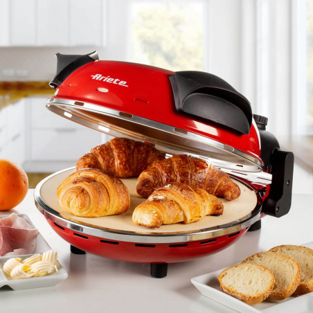 Електрическа фурна за пица Ariete "Пица за 4 минути" 0909/10, 1200W, 32 см, До 400C, 5 нива, Каменна плоча, Незалепващо покритие, Червен