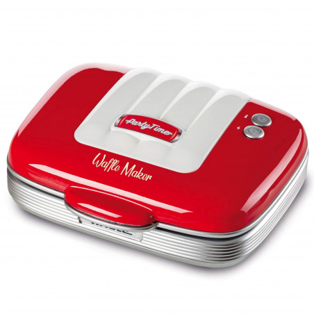 Гофретник Ariete PARTY TIME 1973/00, 700W, Незалепващо покритие, 2 плочи, Заключване, Червен
