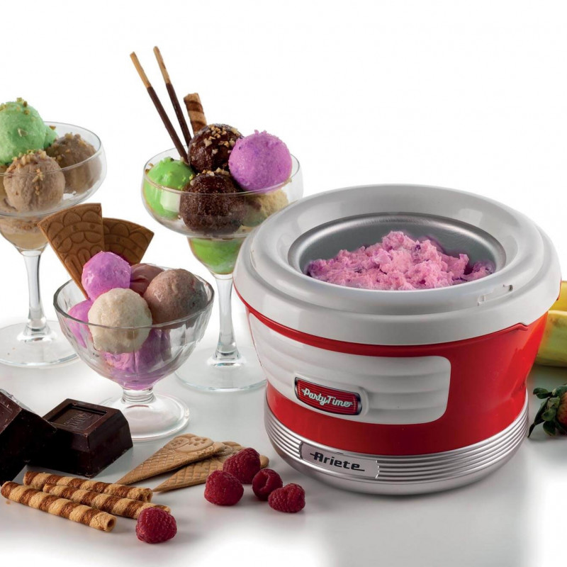 Машина за сладолед Ariete PARTY TIME 0643/00, 12W, 1.5 л, 30 мин, Подвижна купа, Червен