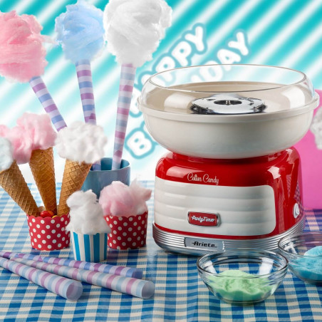 Машина за захарен памук Ariete COTTON CANDY PARTY TIME 2973/00, 450W, Вграден дозатр, Червен