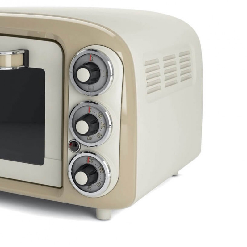 Електрическа фурна Ariete VINTAGE 0979/03, 1380 W, 18 л, 3 режима, До 230C, Двойно термо стъкло, Таймер 60 мин, Бял/Бежов