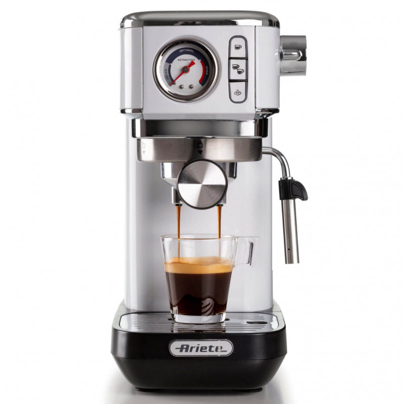 Кафемашина Ariete ESPRESSO SLIM MODERNA 1381/14, 1300W, 15 bar, 1.1 л, Мляно и ESE, Бял