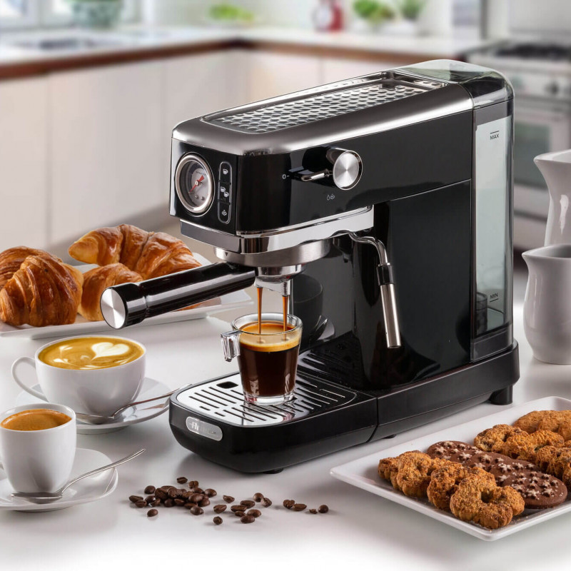 Кафемашина Ariete ESPRESSO SLIM MODERNA 1381/32, 1300W, 15 bar, 1.1 л, Мляно и ESE, Черен