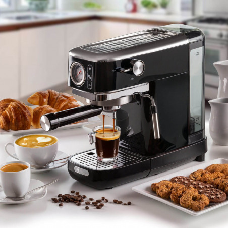 Кафемашина Ariete ESPRESSO SLIM MODERNA 1381/32, 1300W, 15 bar, 1.1 л, Мляно и ESE, Черен