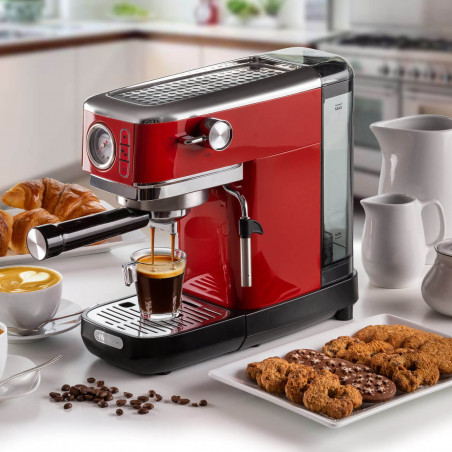 Кафемашина Ariete ESPRESSO SLIM MODERNA 1381/33, 1300W, 15 bar, 1.1 л, Мляно и ESE, Червен