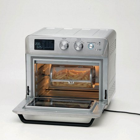 Фритюрник-фурна с горещ въздух Ariete 4629/11, 1700W, 25 л, 15 програми, До 230C, Дигитален дисплей, Въртяща се кошница, Инокс