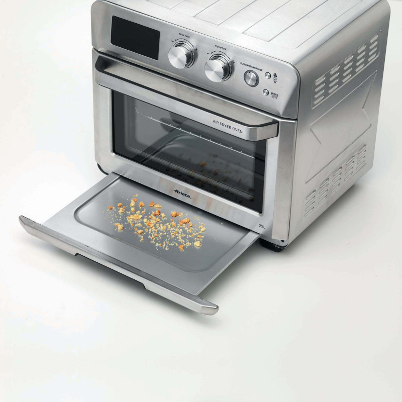 Фритюрник-фурна с горещ въздух Ariete 4629/11, 1700W, 25 л, 15 програми, До 230C, Дигитален дисплей, Въртяща се кошница, Инокс