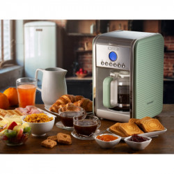 Кафемашина Ariete VINTAGE AMERICANO 1342/04, 960W, 2.1 л, Таймер, Програмиране, Пауза, Противокапкова система, Зелен