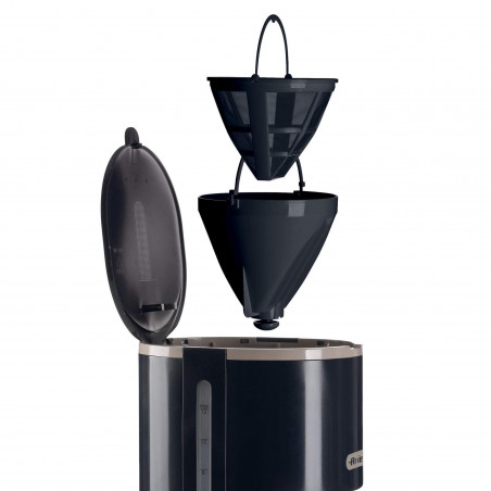 Кафемашина за филтърно кафе Ariete BREAKFAST 1394/00, 12 чаши, 0.600л, Прозорец за нивото на водата, Тъмносив