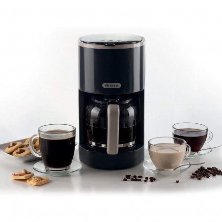 Кафемашина за филтърно кафе Ariete BREAKFAST 1394/00, 12 чаши, 0.600л, Прозорец за нивото на водата, Тъмносив