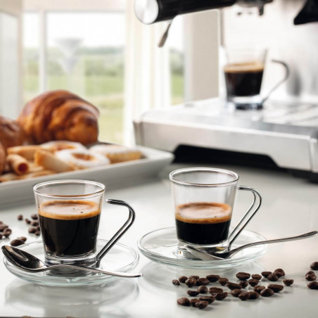 Еспресо машина Ariete ESPRESSO METAL 1313/10, 1600W, 15 bar, 2 л, Вградена кафемелачка с 11 степени, Манометър, Инокс