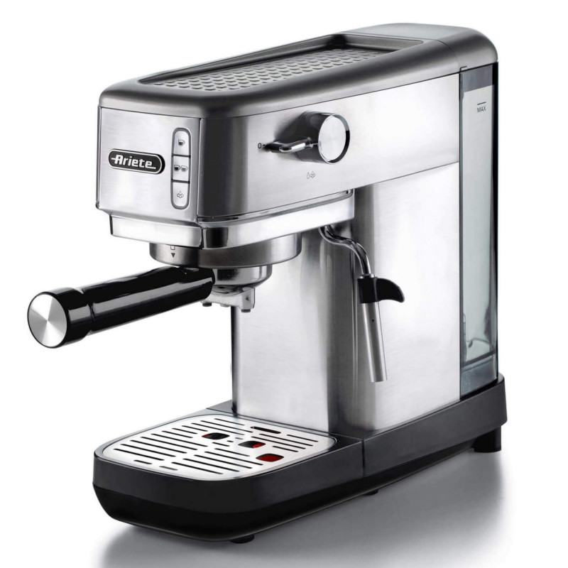 Еспресо машина Ariete ESPRESSO METAL SLIM 1380/10, 1300W, 15 bar, 1.1 л, Персонализиране на дължината на кафето, Инокс