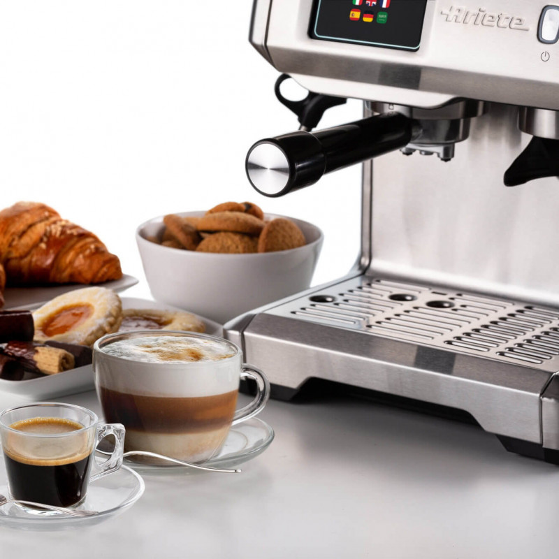 Еспресо машина Ariete ESPRESSO METAL PRO 1312/10, 1600W, 15 bar, 2 л, Тъчскрийн, Вградена мелачка с 11 степени, Неръждаема стомана, Инокс