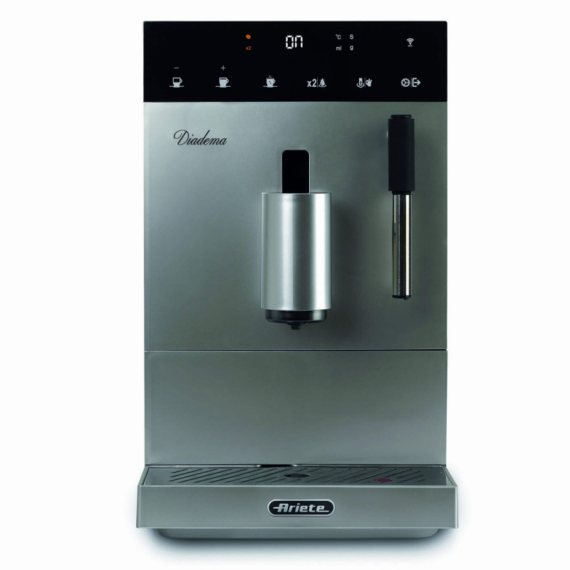 Кафеавтомат Ariete Diadema Automatica 1452/01, 1.5 л, Вградена мелачка, 1350W, 19 bar, Сензорен дисплей, Стиймър, Сребрист