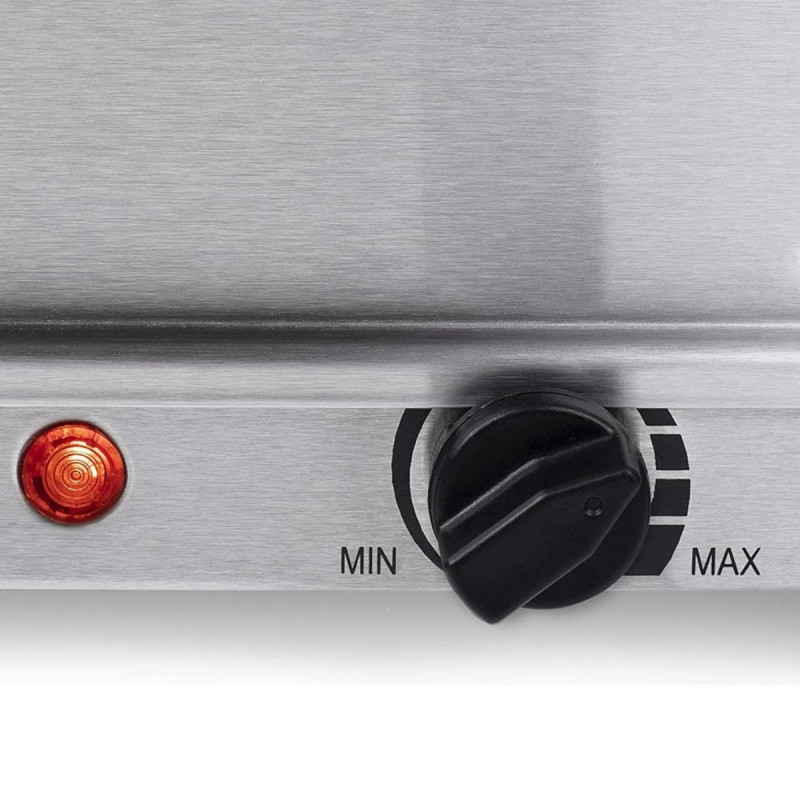 Уред за затопляне на храна Beper P101TEM002, 300W, 4 подвижни отделения, Термостат, Индикаторна светлина, Инокс
