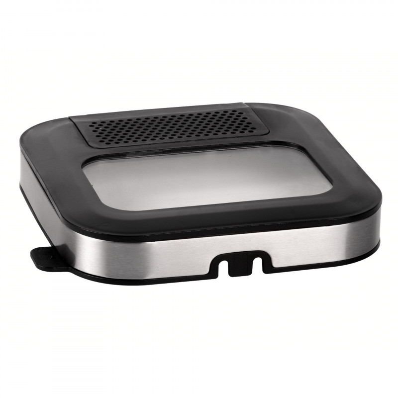 Фритюрник Elite ЕDF-1102, 1200W, 2.5 л, 150-190C, Прозорец за наблюдение, Филтър против миризми, Термостат, Инокс/черен